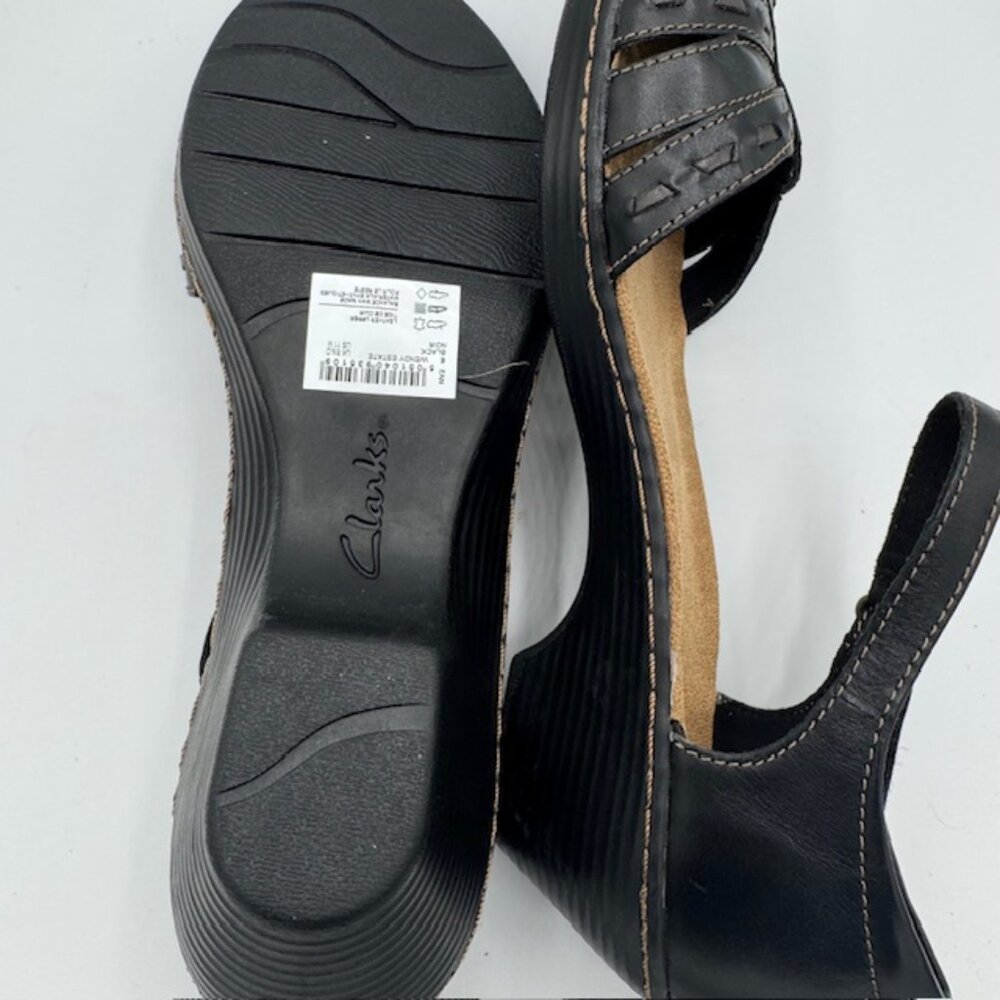 Clarks Women's Wendy Estate Black Leather Ankle Strap Sandals Size 11 NEW!!! - Picture 7 of 8